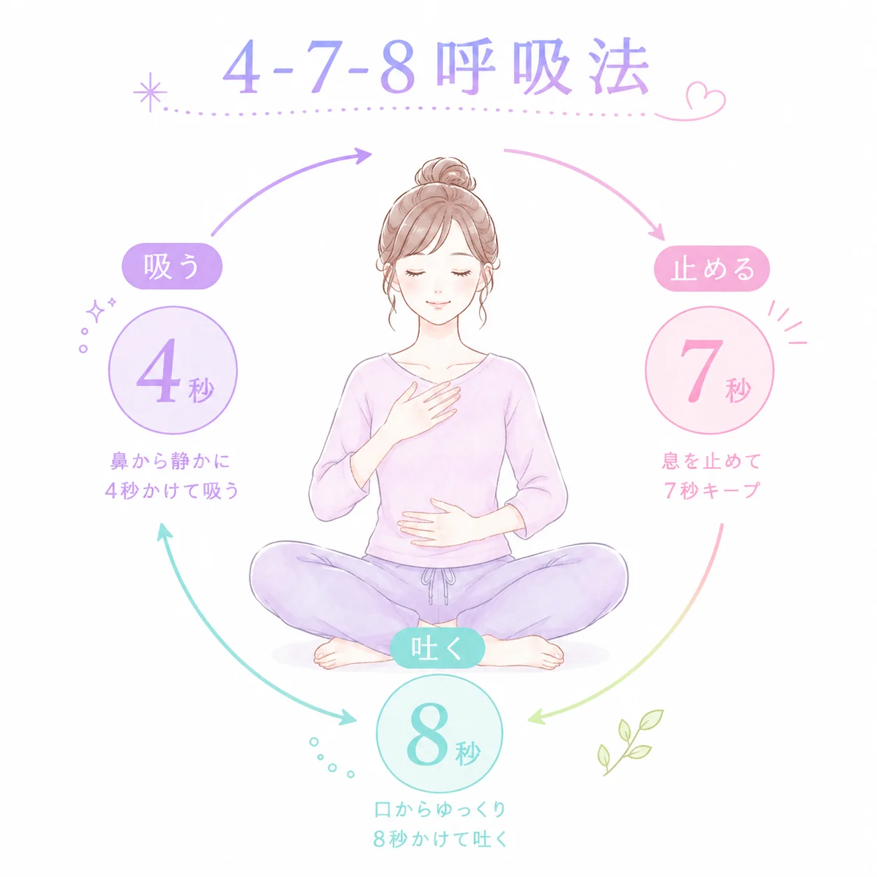 4-7-8呼吸法イメージ