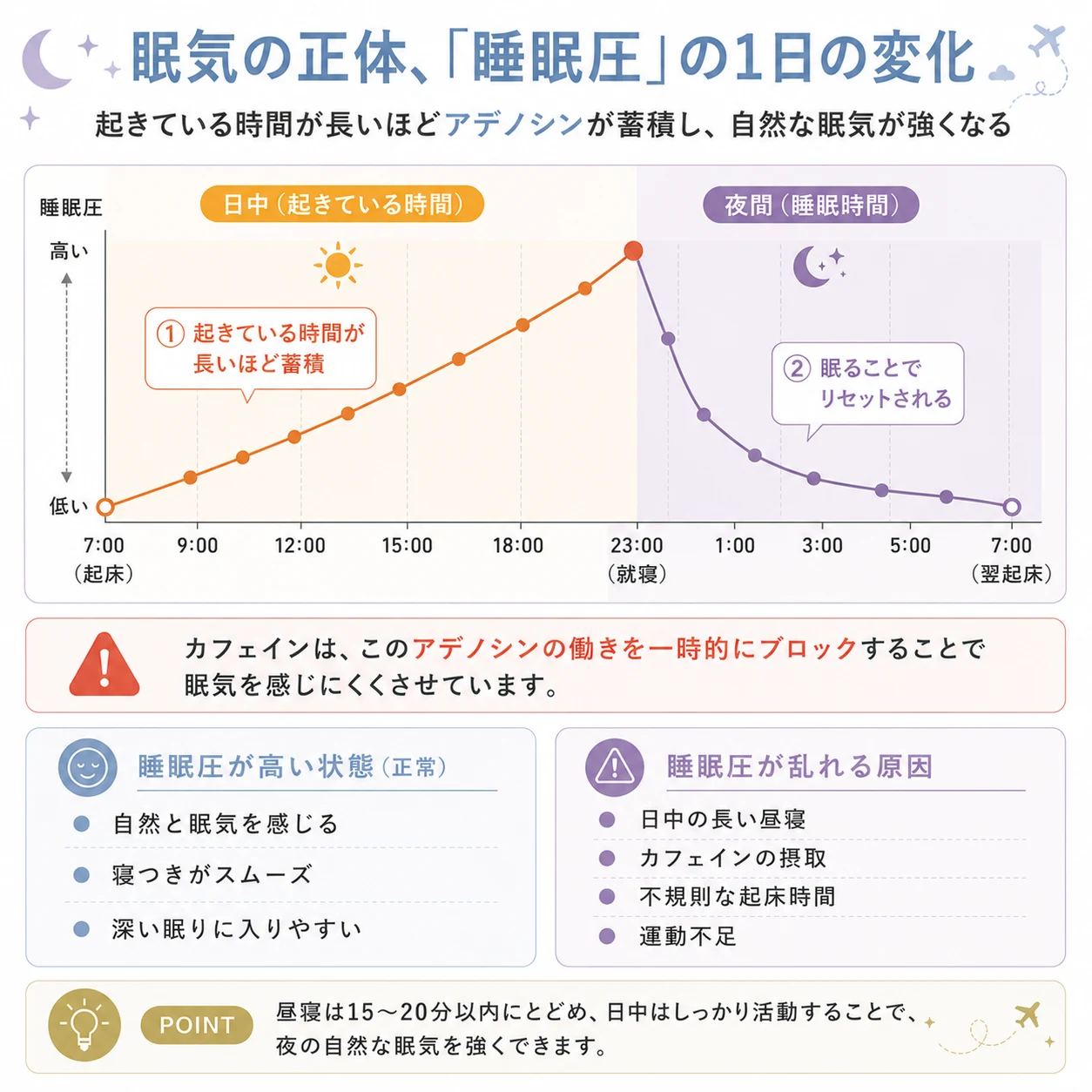 睡眠圧(アデノシン)イメージ