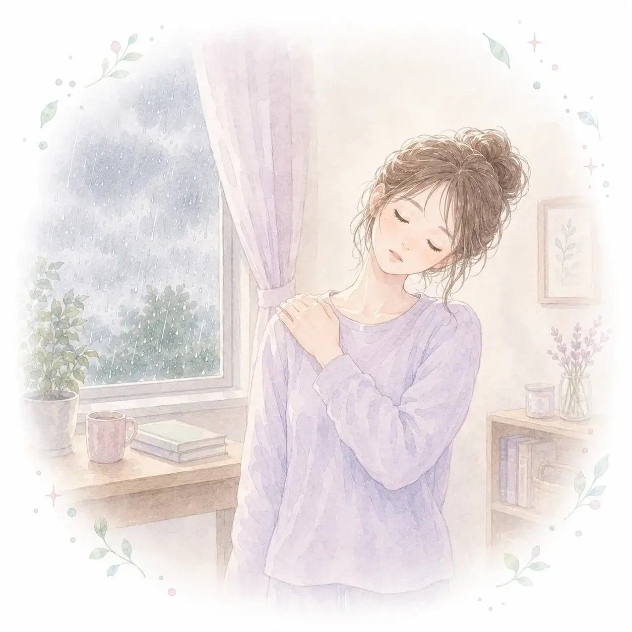 首や肩をゆるめるイメージ